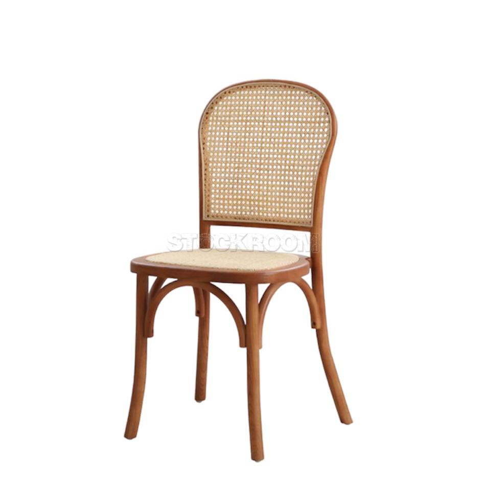 Nordal Solid Wood Dining Chair with Rattan