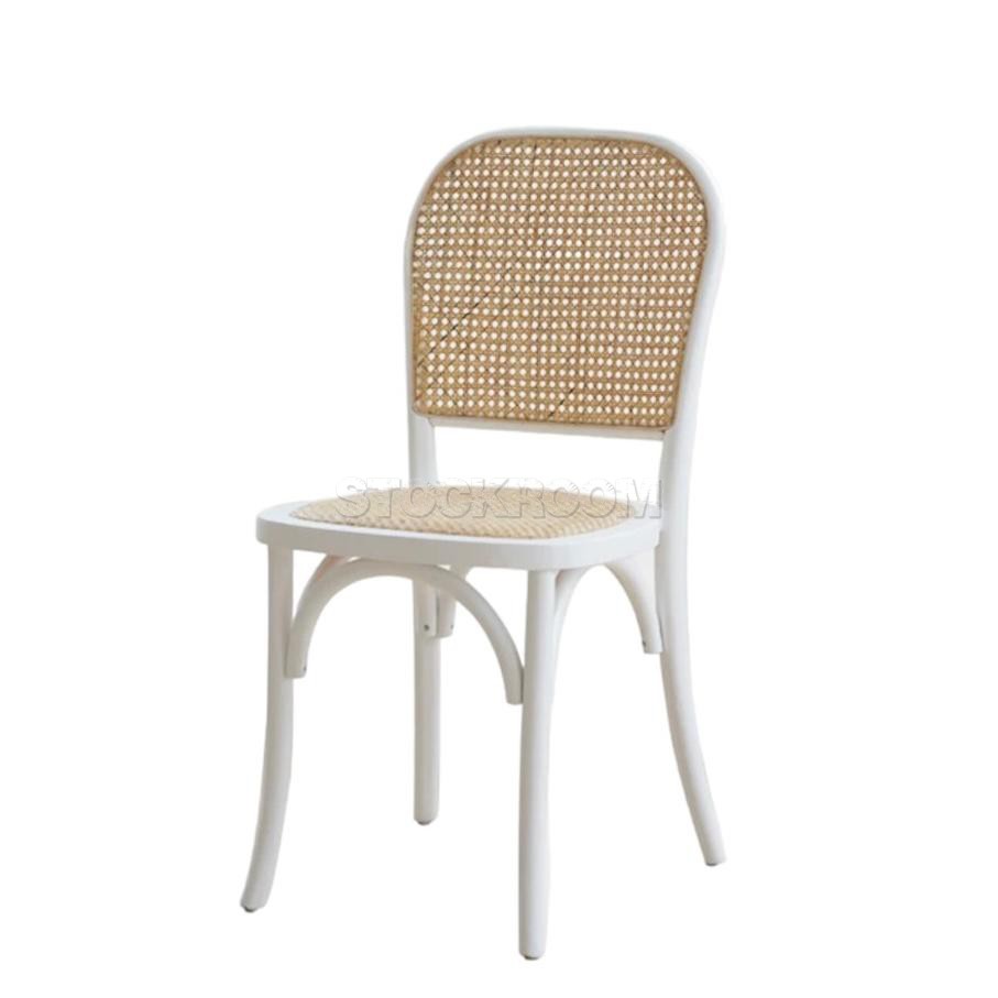 Nordal Solid Wood Dining Chair with Rattan