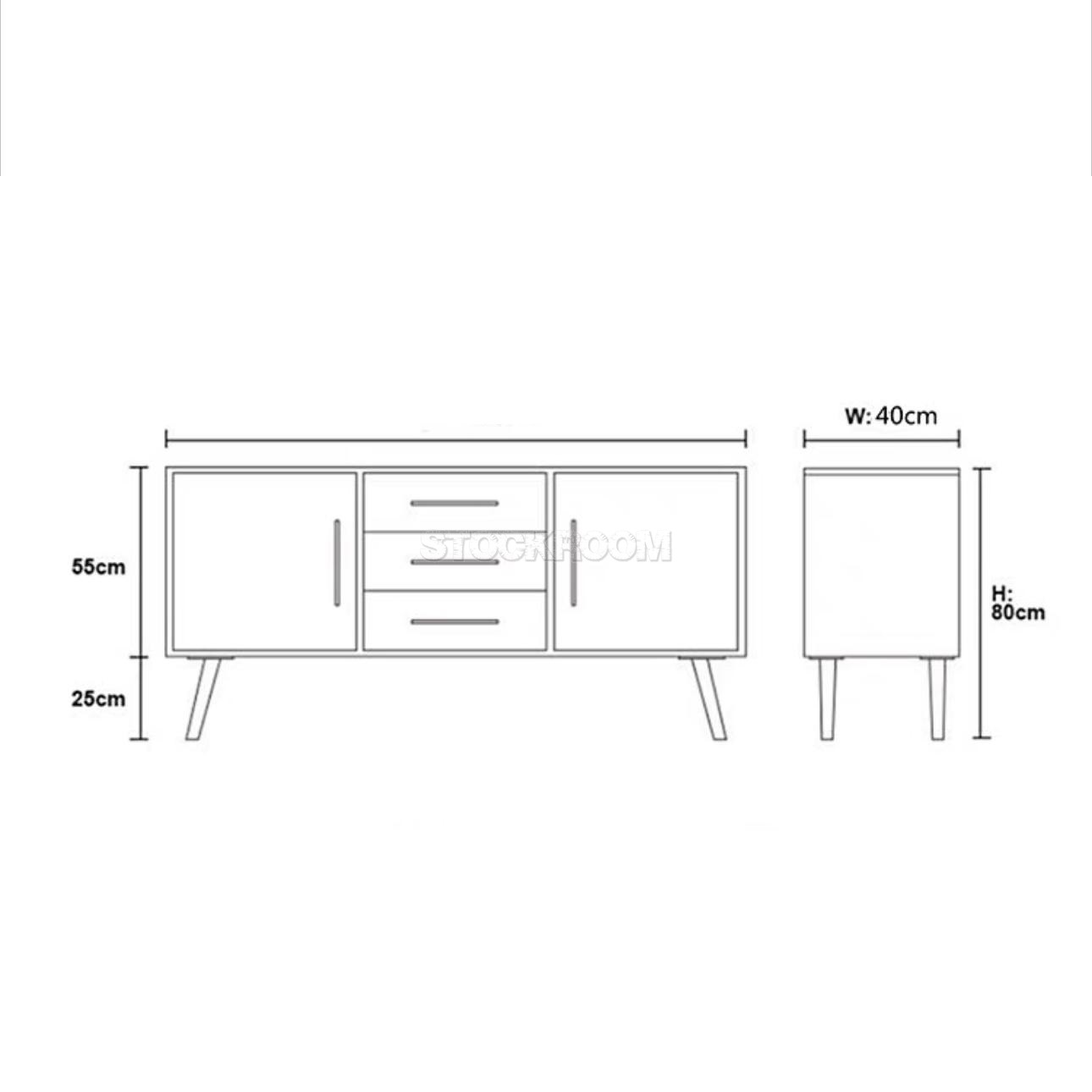 Nottingham Industrial Style Solid Wood Sideboard