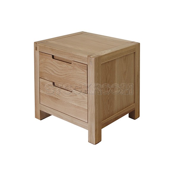 Nubia Solid Oak Wood Bedside Table