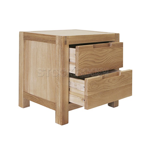 Nubia Solid Oak Wood Bedside Table