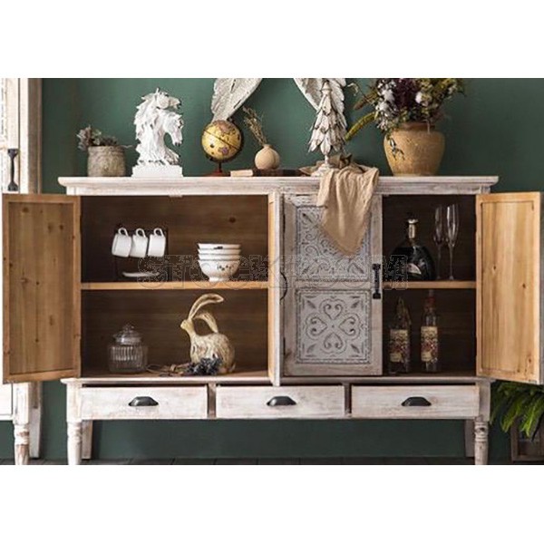 Morocco Vintage Style 4 Doors Accent Cabinet / Sideboard