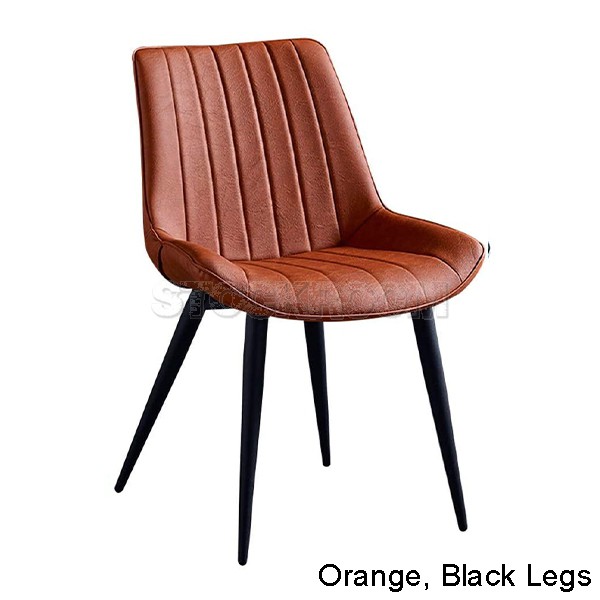 Hille PU Leather Upholstered Dining Chair With Metal Legs