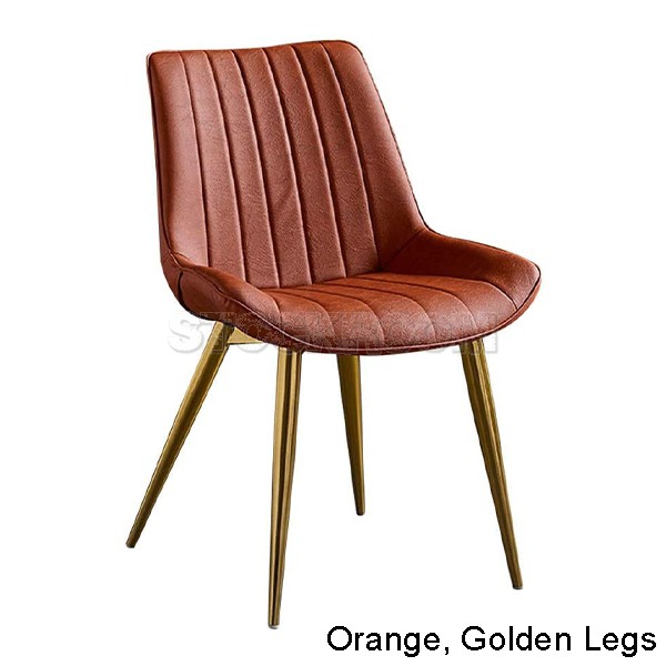 Hille PU Leather Upholstered Dining Chair With Metal Legs