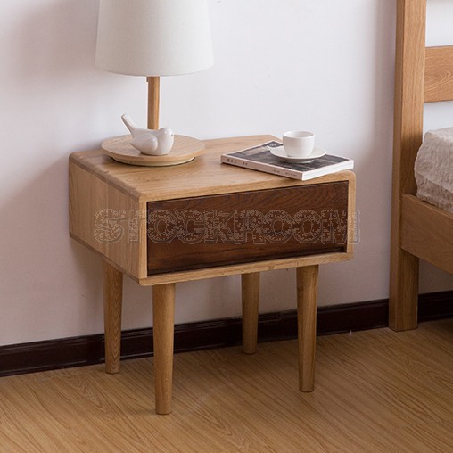 Oscar Solid Oak Wood Side Table