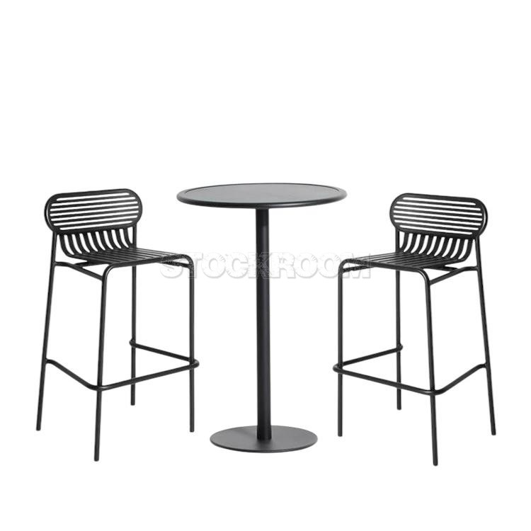 Palatine Contemporary Outdoor Bar Table And Stools Set