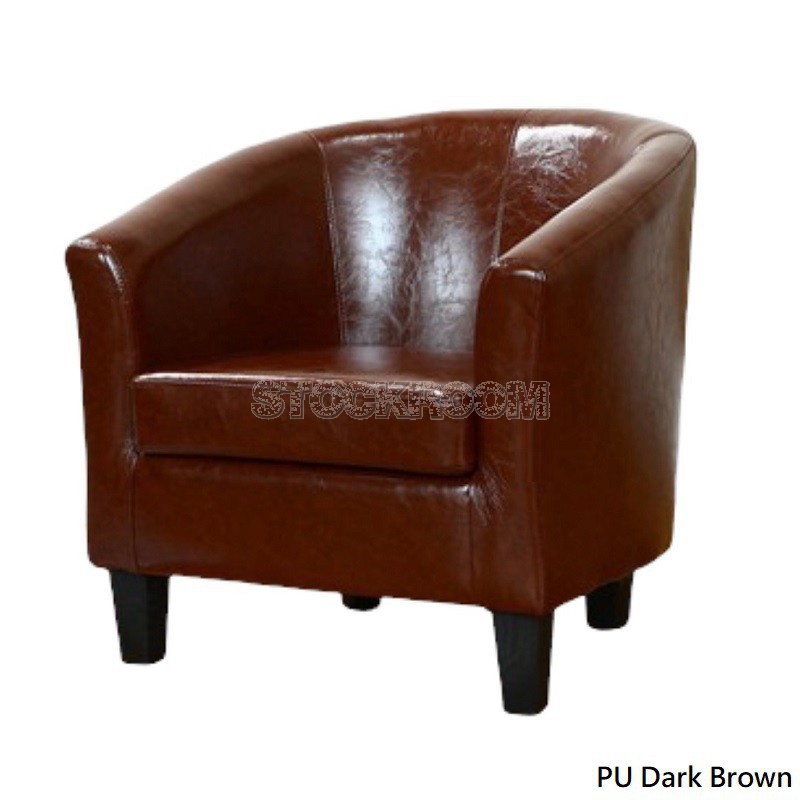 Panika Style Barrel Chair Tub Club Armrest Faux Leather/ Fabric