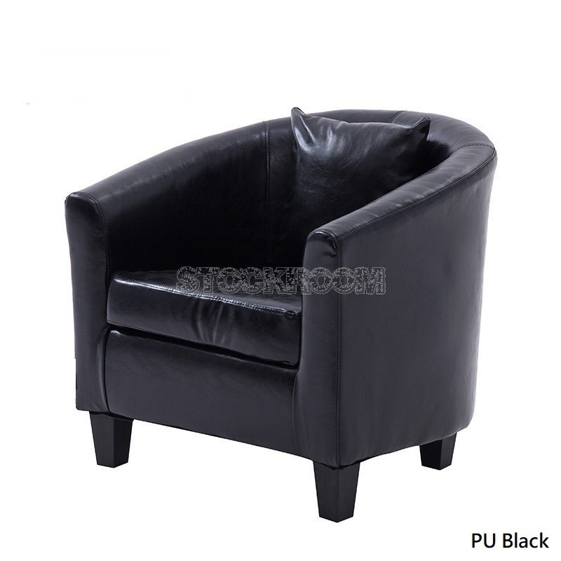 Panika Style Barrel Chair Tub Club Armrest Faux Leather/ Fabric