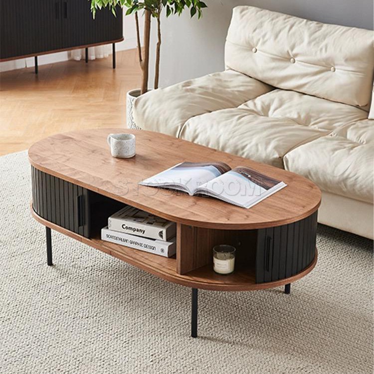 Paxton Coffee Table With Roller Shutter Doors