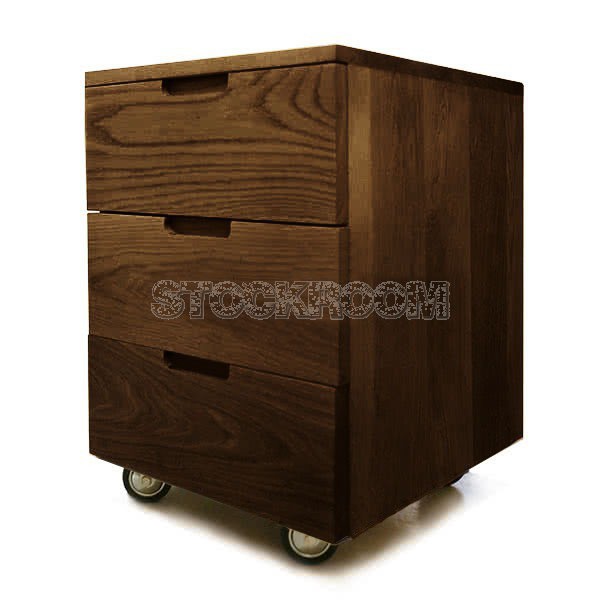 Pentti Solid Wood 3 Drawers Cabinet with Castors