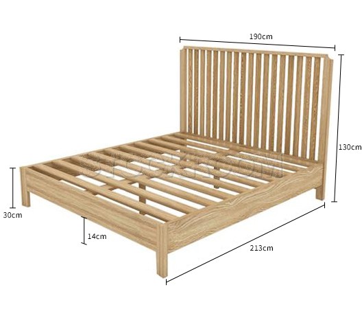 Perona Solid Oak Wood Bed Frame