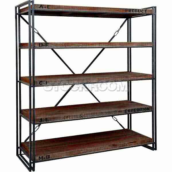  Manhattan Vintage Industrial Style Solid Wood Bookshelves by Stockroom