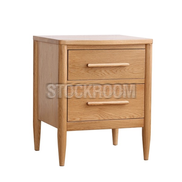 Philbert Solid Oak Wood Bedside Table