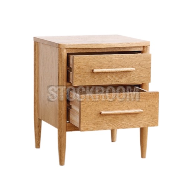 Philbert Solid Oak Wood Bedside Table