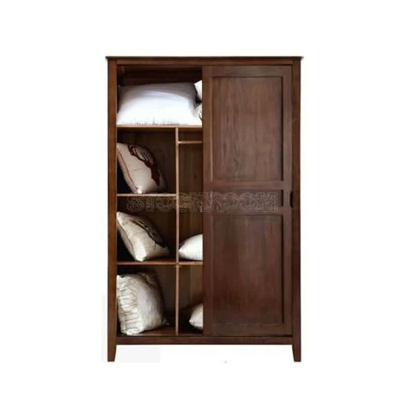 Vassar Solid Oak Wardrobe - Smoke Expresso