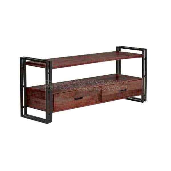 Manhattan 2 Vintage Industrial Style Solid Wood TV Cabinet by Stockroom