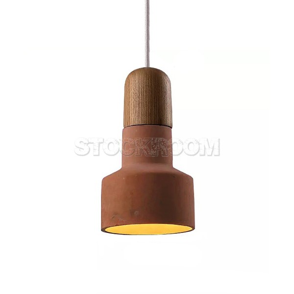 Wood Cement Vintage Drop Pendant Lamp