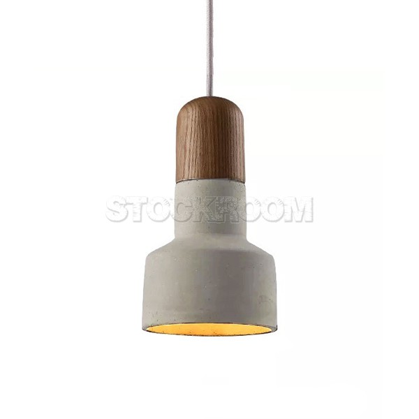 Wood Cement Vintage Drop Pendant Lamp