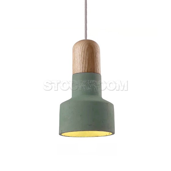 Wood Cement Vintage Drop Pendant Lamp