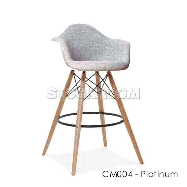 Charles Eames Upholstered DAW Style Bar Stool - Full Fabric