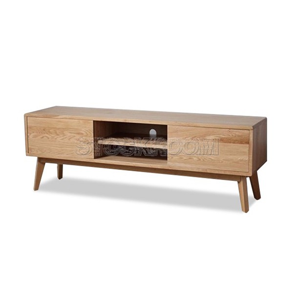 Polemi Solid Oak Wood TV Cabinet