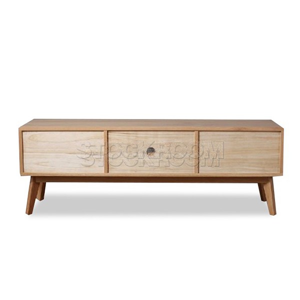 Polemi Solid Oak Wood TV Cabinet