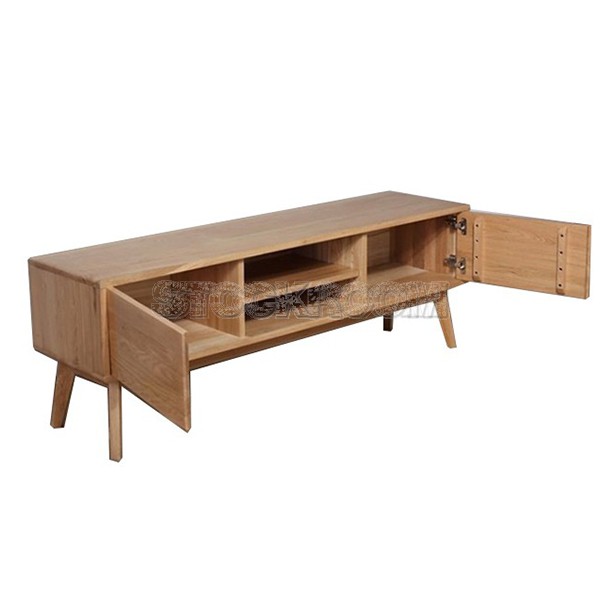 Polemi Solid Oak Wood TV Cabinet