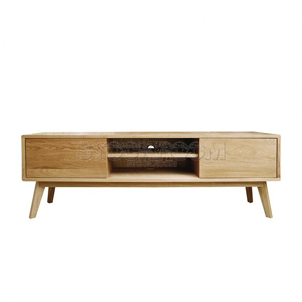 Polemi Solid Oak Wood TV Cabinet