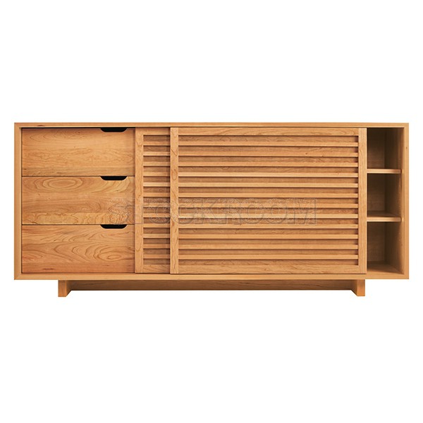 Policka Solid Oak Wood Storage Cabinet