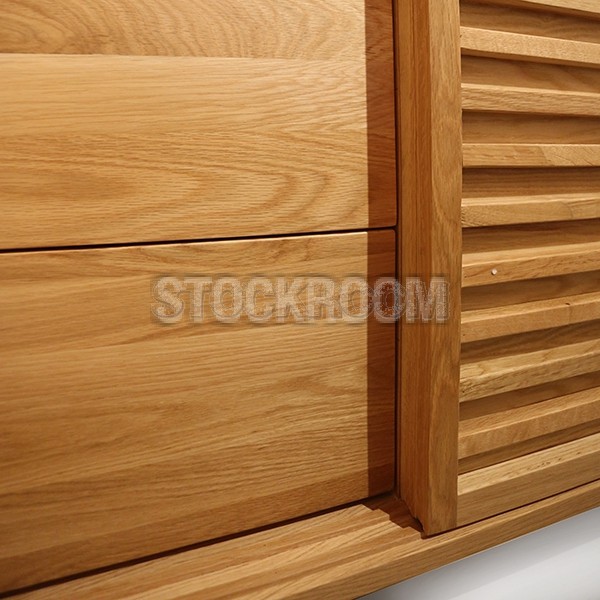 Policka Solid Oak Wood Storage Cabinet
