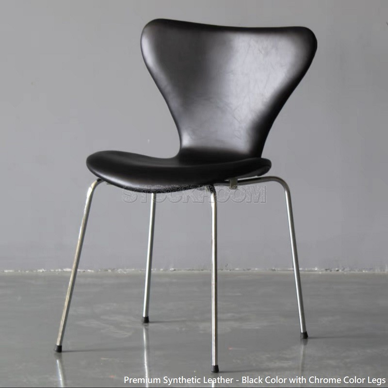 Arne Jacobsen Series 7 Style Upholstered Dining Chair - Stackable Chair 