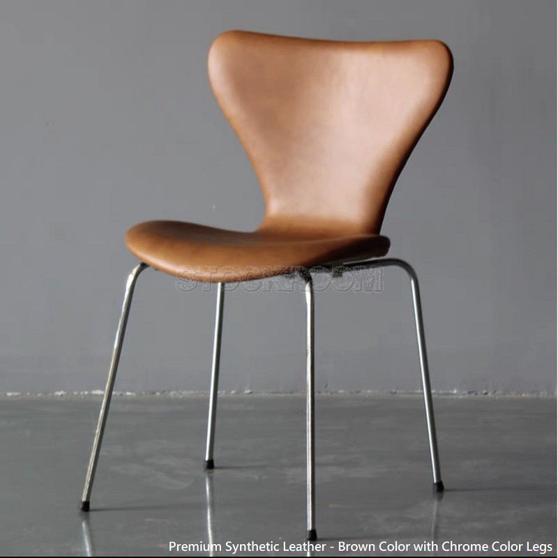 Arne Jacobsen Series 7 Style Upholstered Dining Chair - Stackable Chair 