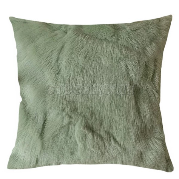 Rabbit Fur Patchwork Pillow