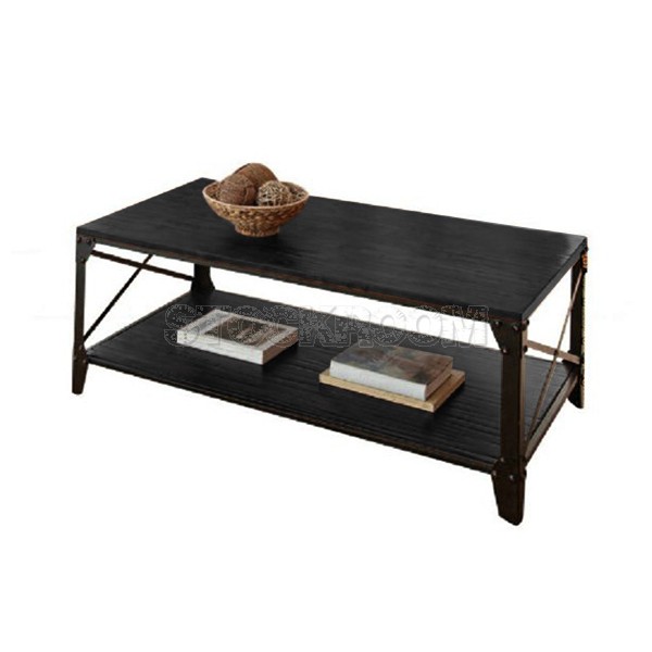 Rafael Rectangle Modern Industrial Coffee Table 