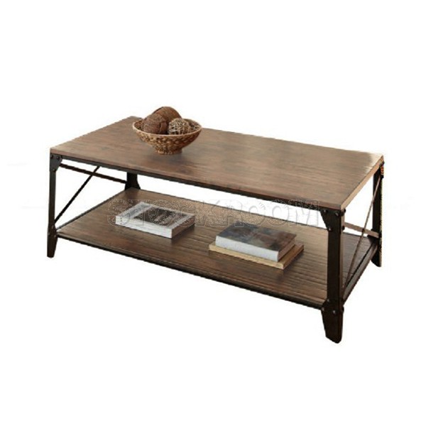 Rafael Rectangle Modern Industrial Coffee Table 