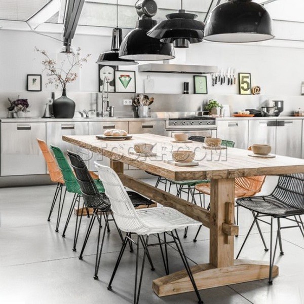 Raford Solid Recycled Elm Wood Dining Table