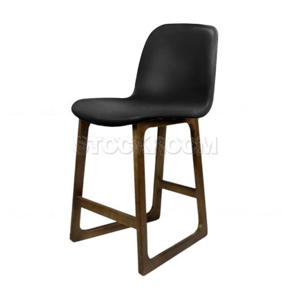 Renne Leather Upholstered Wood Barstool