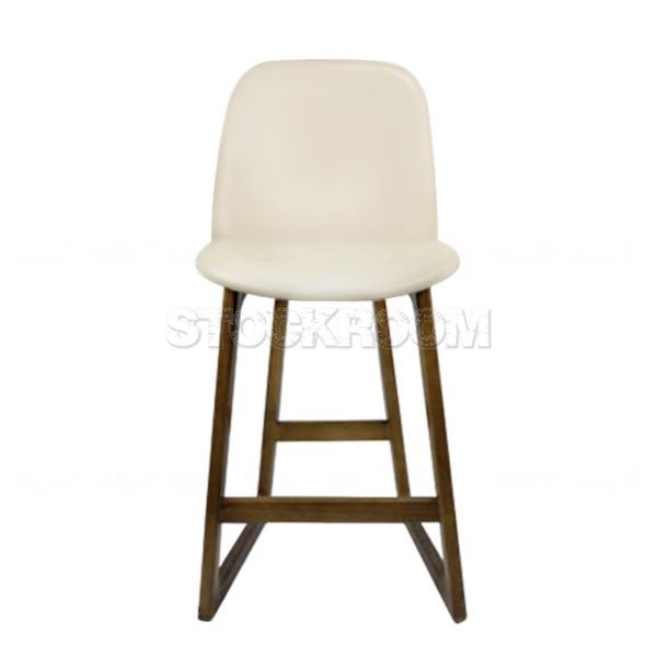 Renne Leather Upholstered Wood Barstool