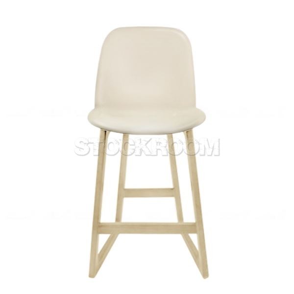 Renne Leather Upholstered Wood Barstool