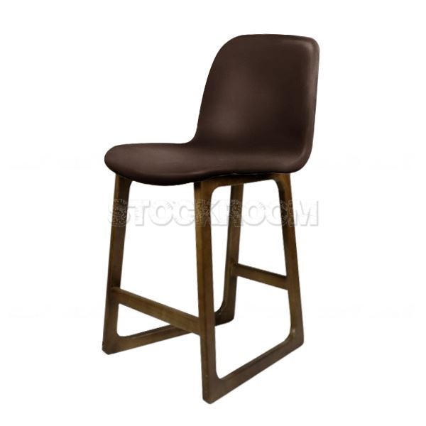 Renne Leather Upholstered Wood Barstool