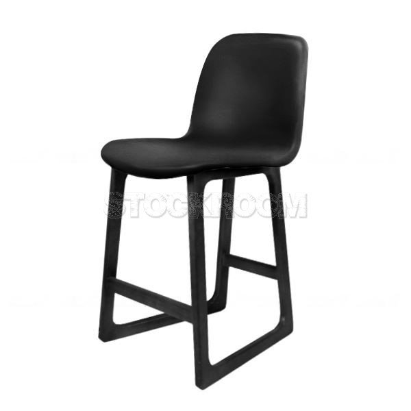 Renne Leather Upholstered Wood Barstool