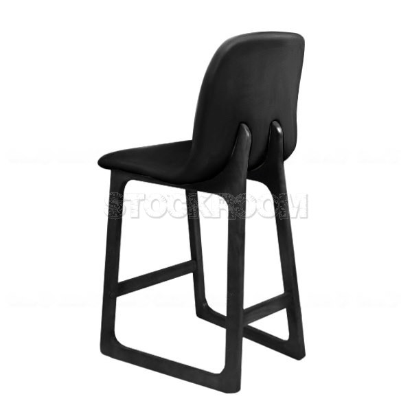 Renne Leather Upholstered Wood Barstool