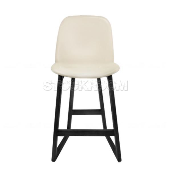 Renne Leather Upholstered Wood Barstool