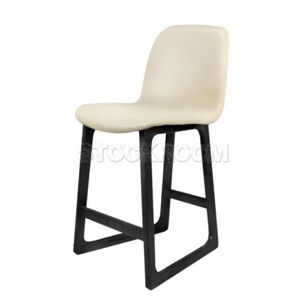 Renne Leather Upholstered Wood Barstool