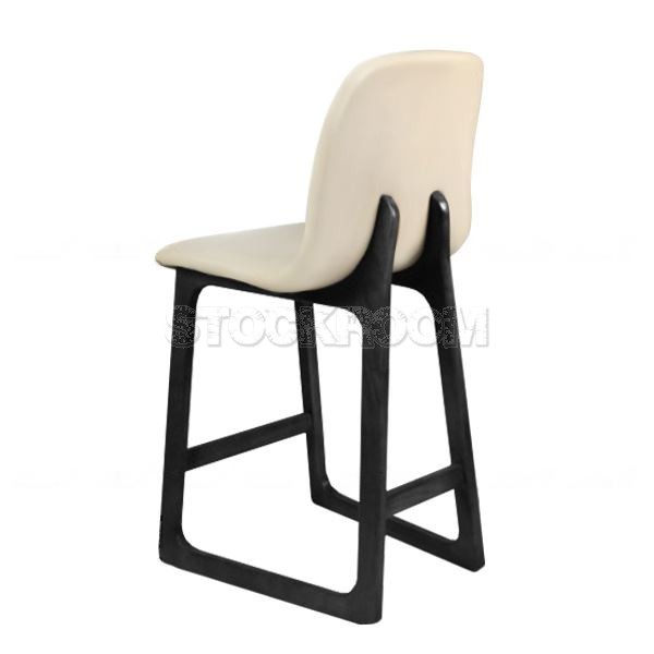 Renne Leather Upholstered Wood Barstool