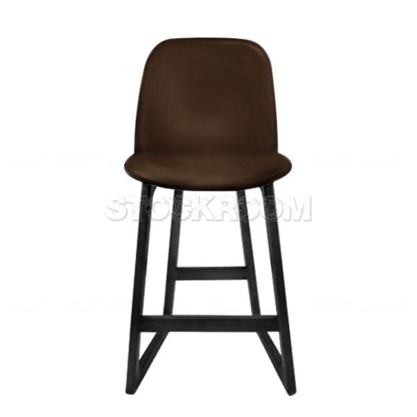 Renne Leather Upholstered Wood Barstool