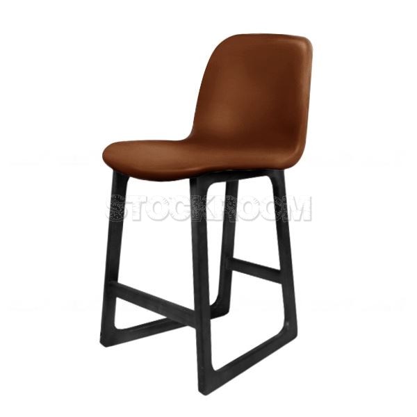 Renne Leather Upholstered Wood Barstool