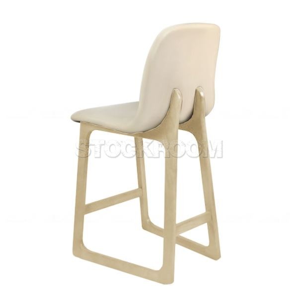 Renne Leather Upholstered Wood Barstool