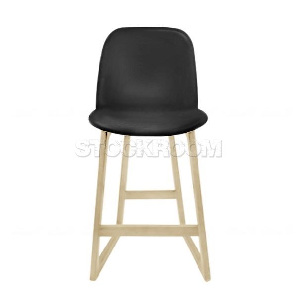 Renne Leather Upholstered Wood Barstool