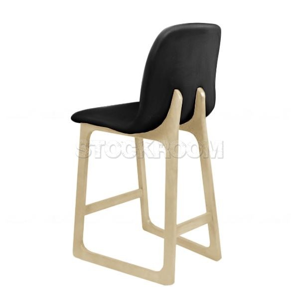 Renne Leather Upholstered Wood Barstool